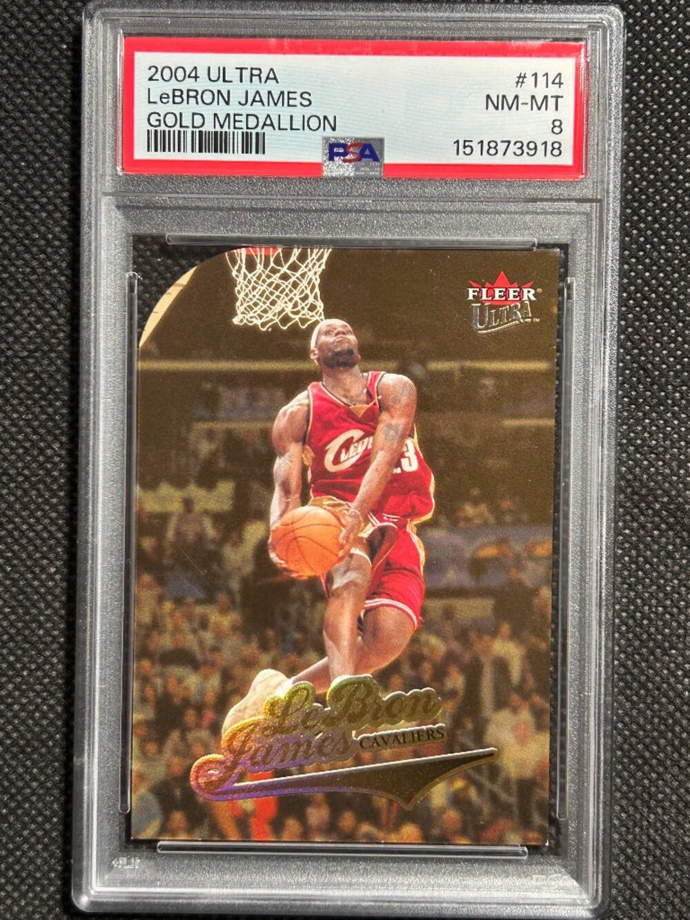 2004-05 Fleer Ultra LeBron James #114 Gold Medallion PSA 8 NM-MINT CAVS